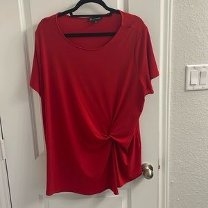 Red Blouse with Ruching